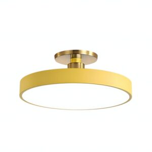 PLafonnier jaune rond et plat minimaliste LUDI