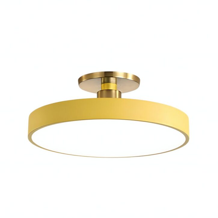 PLafonnier jaune rond et plat minimaliste LUDI
