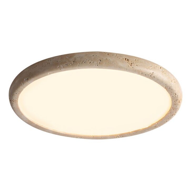 Plafonnier led plat effet travertin style japonaise KIOTO