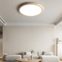 Plafonnier led plat effet travertin style japonaise KIOTO