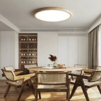 Plafonnier led plat effet travertin style japonaise KIOTO