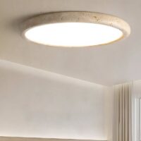 Plafonnier led plat effet travertin style japonaise KIOTO