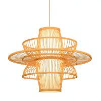 Plafonnier naturel en bambou au design abstrait VASA