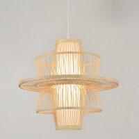 Plafonnier naturel en bambou au design abstrait VASA