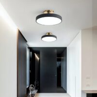 PLafonnier noir rond et plat minimaliste LUDI