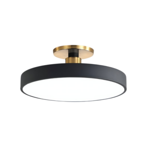 PLafonnier noir rond et plat minimaliste LUDI