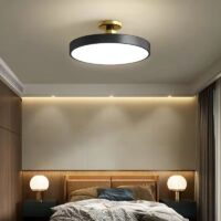 PLafonnier noir rond et plat minimaliste LUDI