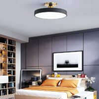 PLafonnier noir rond et plat minimaliste LUDI