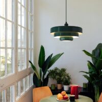 Plafonnier nordique et rétro suspendu vert GENE