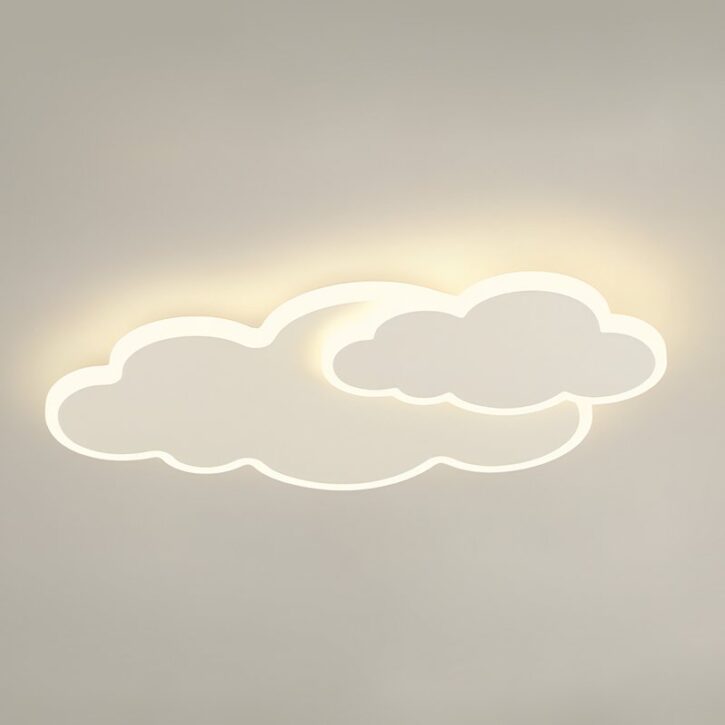 Plafonnier nuage plat led pour enfant ROUVEO