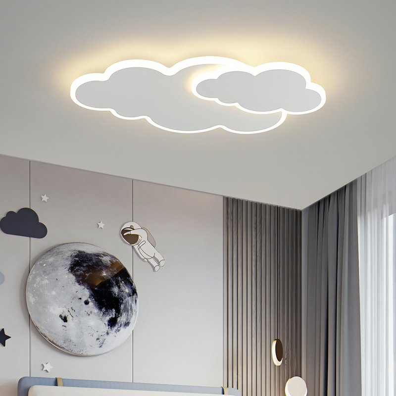 Plafonnier nuage plat led pour enfant ROUVEO