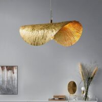 Plafonnier or feuille de lotus en cuivre LUXIS