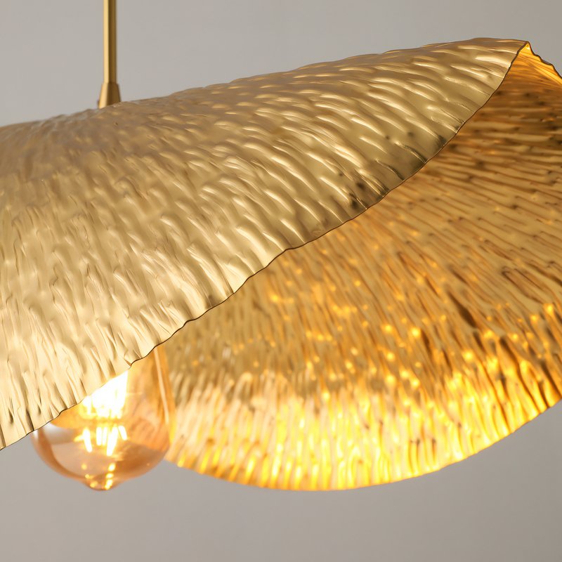 Plafonnier or feuille de lotus en cuivre LUXIS