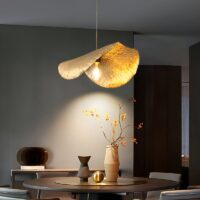 Plafonnier or feuille de lotus en cuivre LUXIS