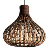 Plafonnier osier poire arrondie suspendu naturel OSARI