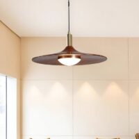 Plafonnier pour restaurant effet bois et doré style nordique ATLAS
