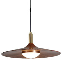 Plafonnier pour restaurant effet bois et doré style nordique ATLAS