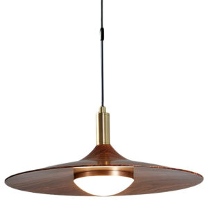 Plafonnier pour restaurant effet bois et doré style nordique ATLAS