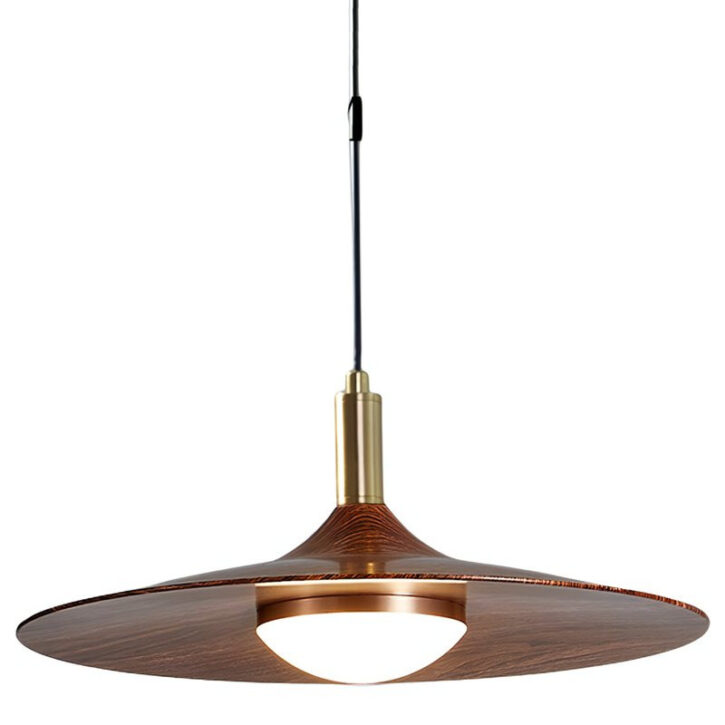 Plafonnier pour restaurant effet bois et doré style nordique ATLAS