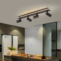 Plafonnier projecteur spots noir LED moderne