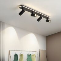 Plafonnier projecteur spots noir LED moderne