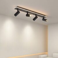 Plafonnier projecteur spots noir LED moderne