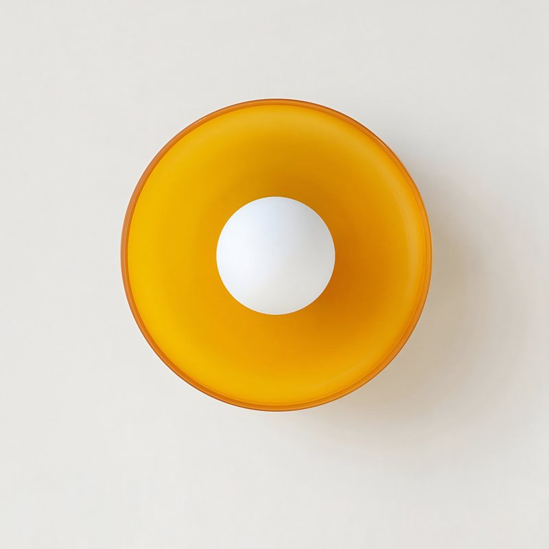 Plafonnier rond nordique et vintage en verre CREMA