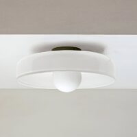 Plafonnier rond nordique et vintage en verre CREMA