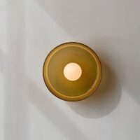 Plafonnier rond nordique et vintage en verre CREMA