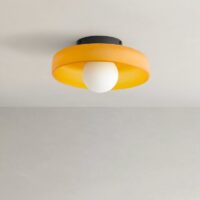 Plafonnier rond nordique et vintage en verre CREMA