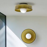 Plafonnier rond nordique et vintage en verre CREMA