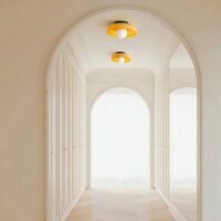 Plafonnier rond nordique et vintage en verre CREMA