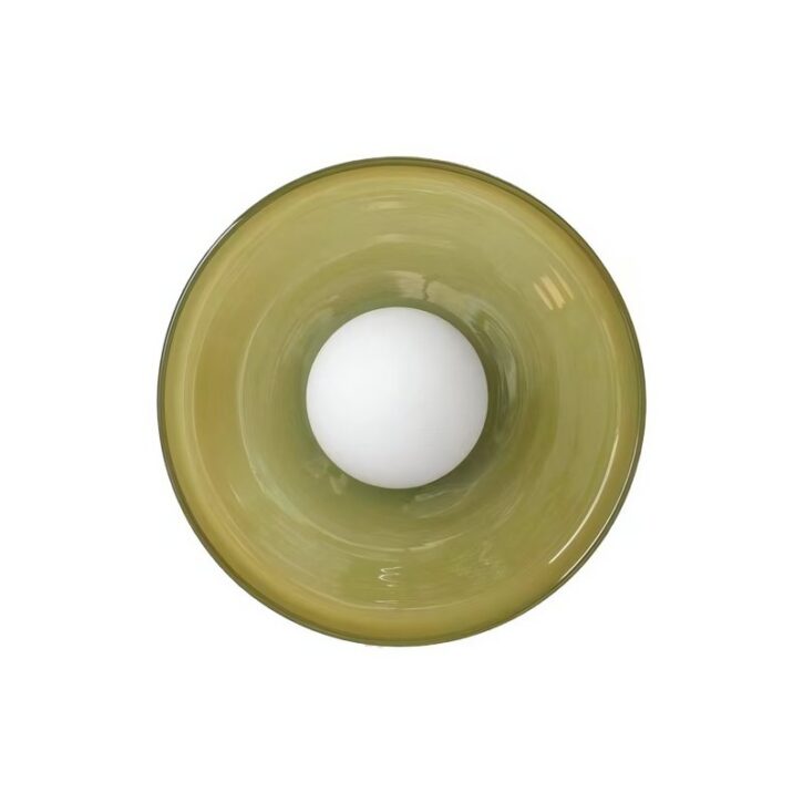Plafonnier rond nordique et vintage en verre CREMA