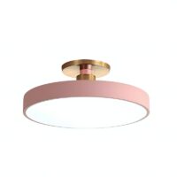PLafonnier rose rond et plat minimaliste LUDI