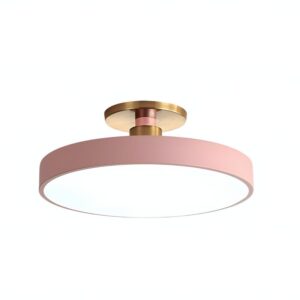 PLafonnier rose rond et plat minimaliste LUDI