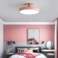 PLafonnier rose rond et plat minimaliste LUDI