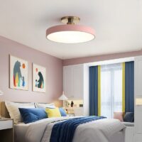 PLafonnier rose rond et plat minimaliste LUDI