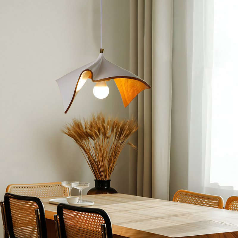 Plafonnier salle à manger design rétro aspect bois ALFRED