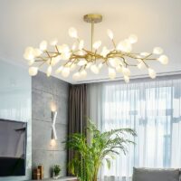 Plafonnier salon branches dorées led ARBOL