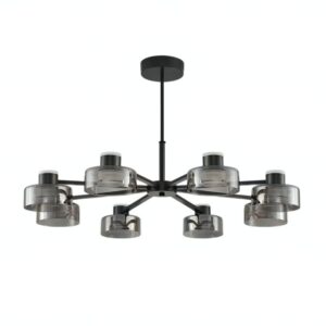 Plafonnier séjour en métal et verre design industriel MODUL