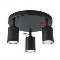Plafonnier spot multidirectionnel noir style industriel LAPSI