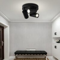 Plafonnier spot multidirectionnel noir style industriel LAPSI