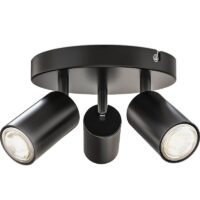 Plafonnier spot multidirectionnel noir style industriel LAPSI
