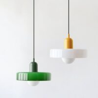 Plafonnier suspendu en verre design minimaliste blanche MINEA