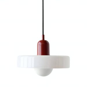 Plafonnier suspendu en verre design minimaliste blanche MINEA