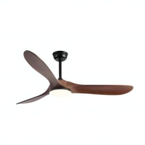 Plafonnier ventilateur en bois foncé EOLE