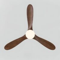 Plafonnier ventilateur en bois foncé EOLE
