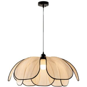 Plafonnier vintage pétale en abaca et métal ECLODYS