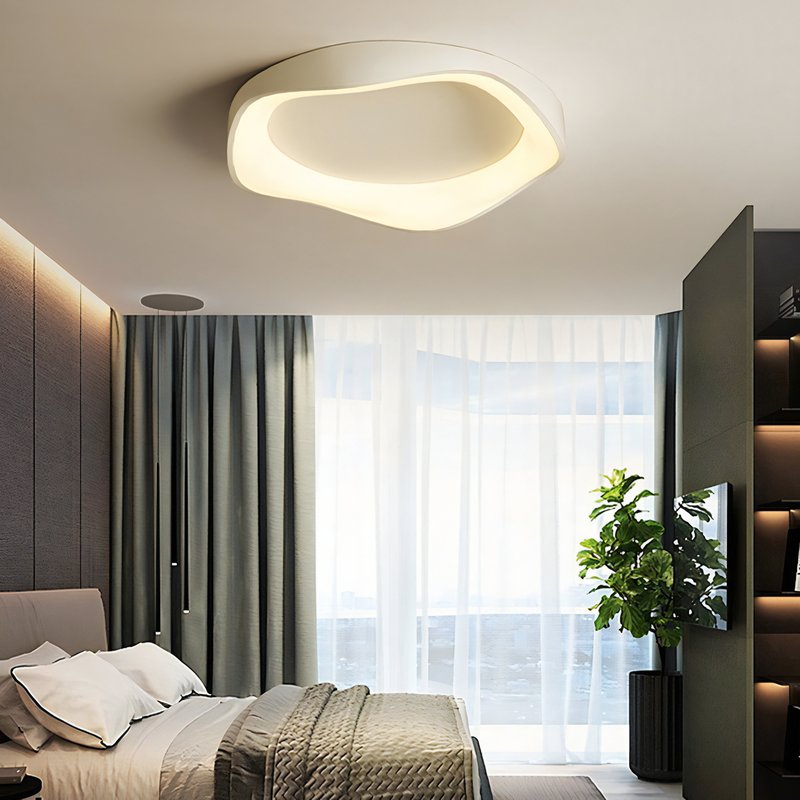 Plafonnier WC blanc design abstrait et moderne VOLTEX