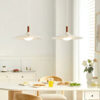 Plafonnier pour restaurant blanc crème style nordique ATLAS